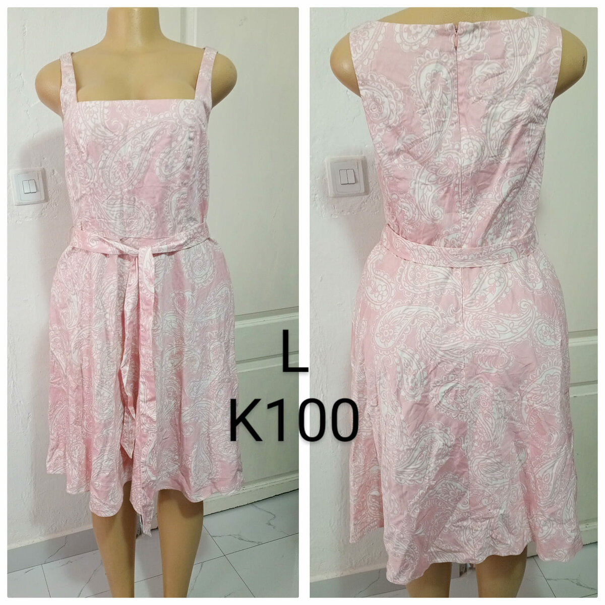 Women's light pink sundress, size L