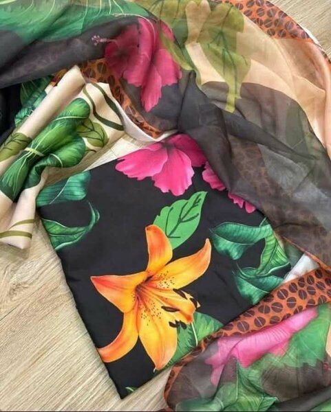 Printed lawn suit