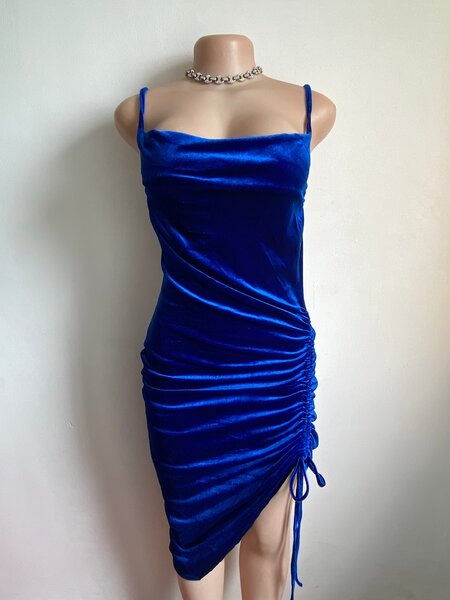 Velvet Ruched Bodycon Dress