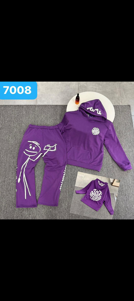 Ensemble décontracté violet à capuche