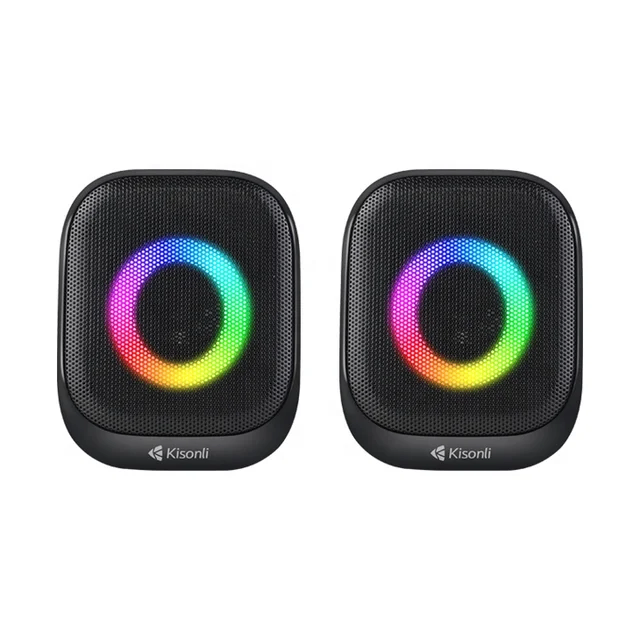 Kisonli X29 Portable Wired USB Speakers with LED Light