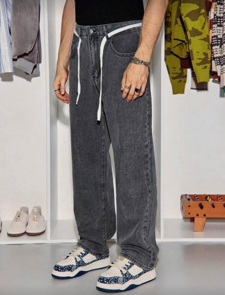 Jean ample à cordon ajustable