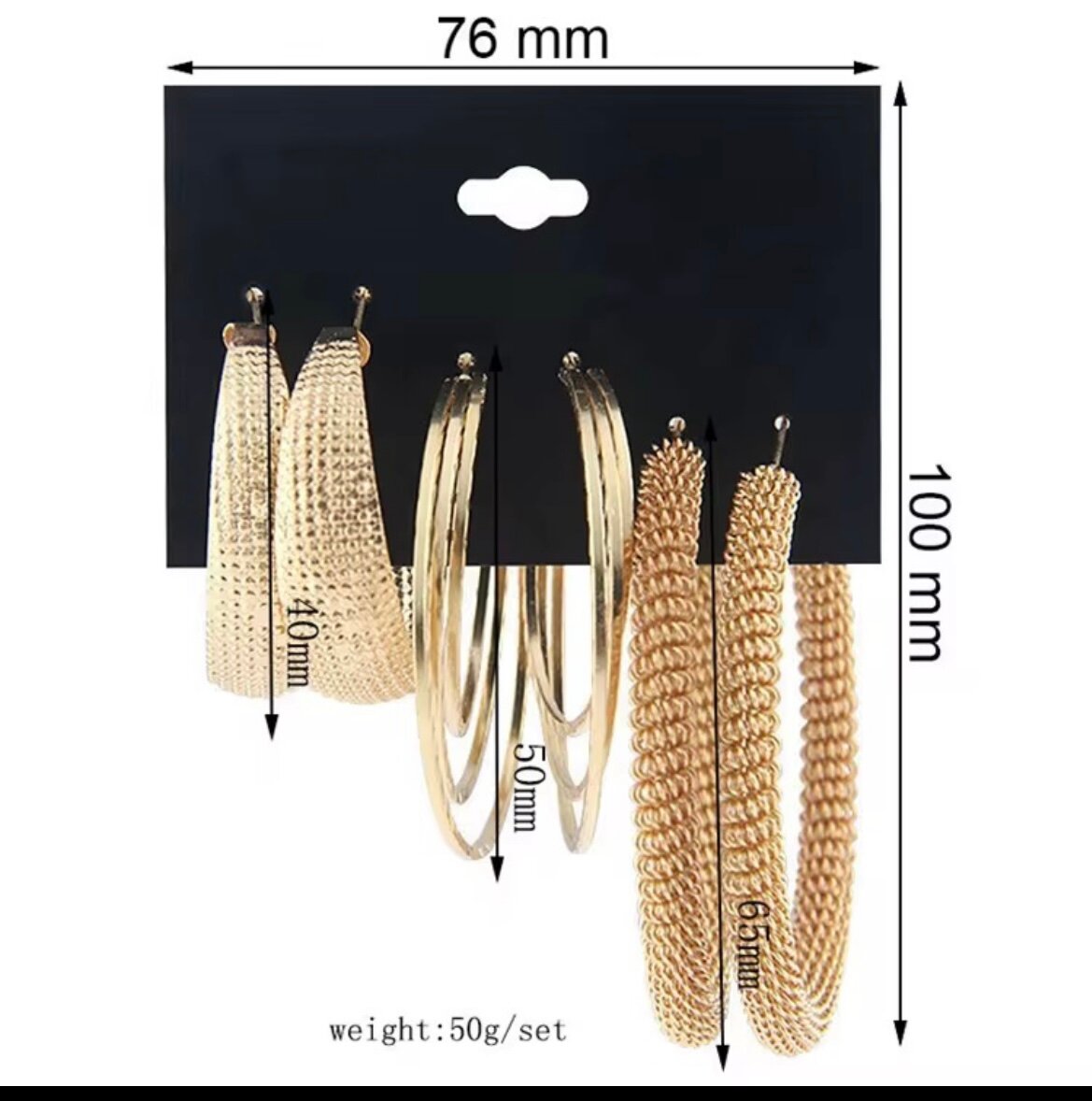 Elegant Gold Hoop Earrings Set