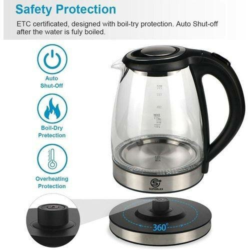 Bouilloire Électrique Verre 2L