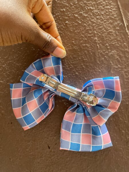 Barrette Noeud Bleu Rose