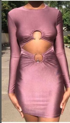 Dress pink with mother of pearl, stretch, mini