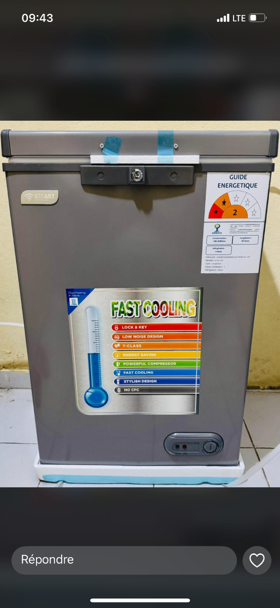 Congélateur compact rapide