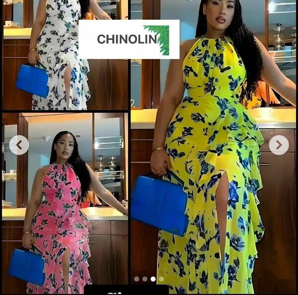 Robe longue estivale imprimée