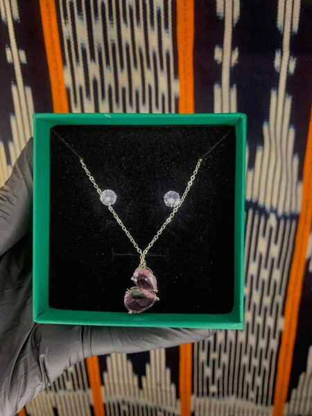Amethyst Necklace and Earrings Set