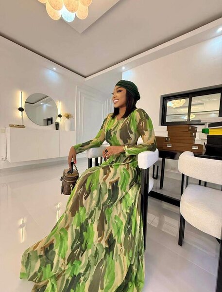 Robe longue à imprimé camouflage