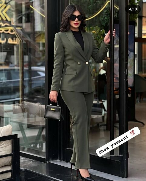 Tailleur-pantalon femme vert