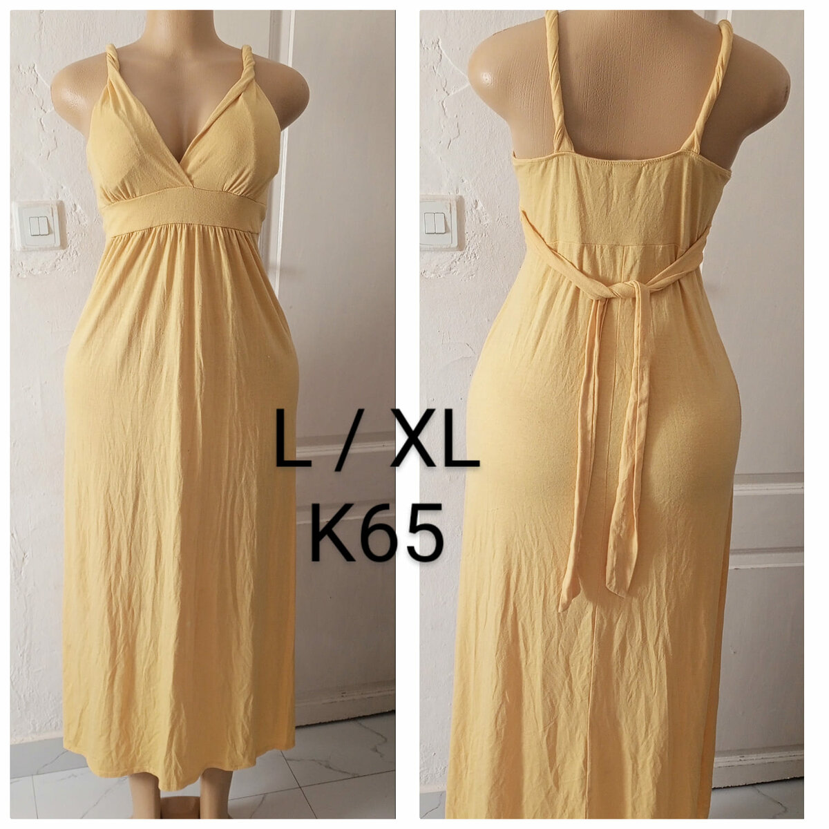 Long yellow sundress, sizes L/XL