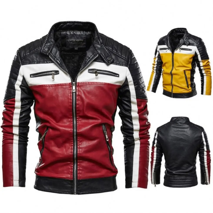 Blouson moto homme bicolore