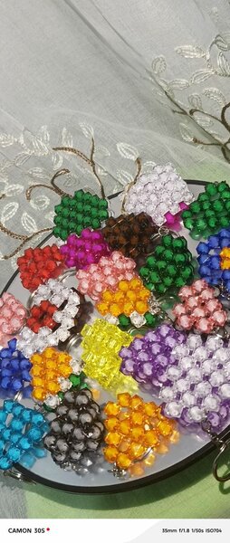 Porte-clés en perles colorées