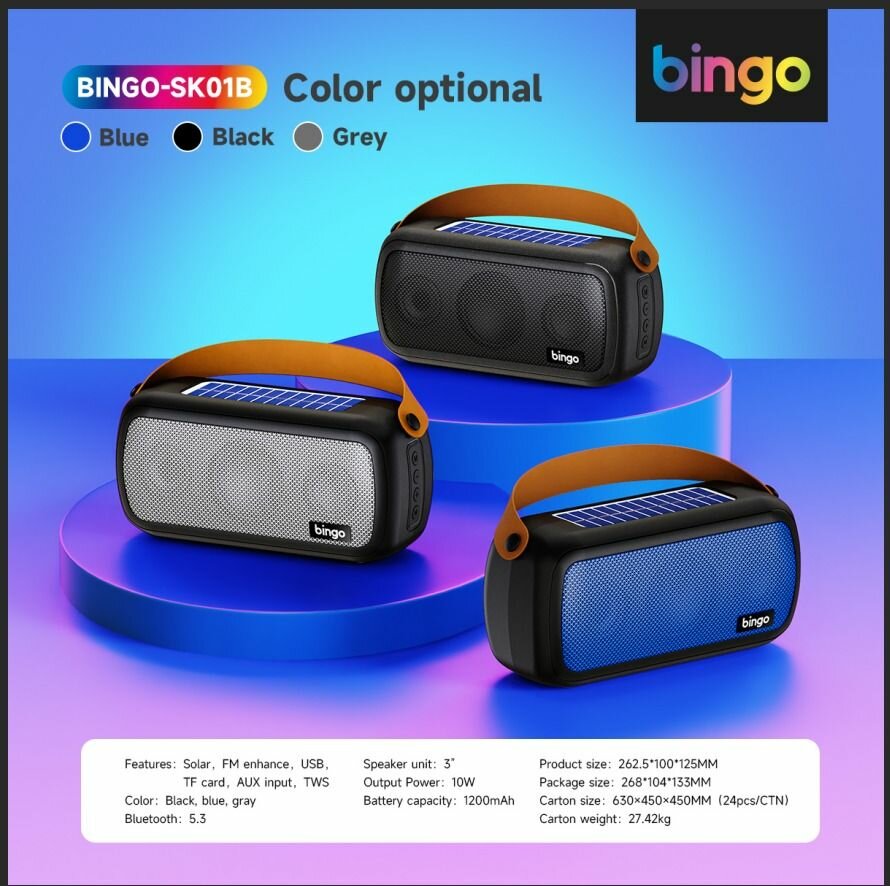 Enceinte Portable Solaire Bluetooth