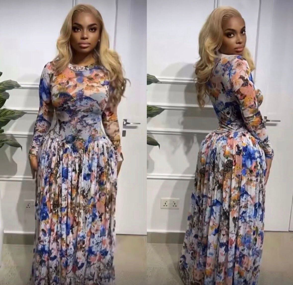 Robe longue élégante florale