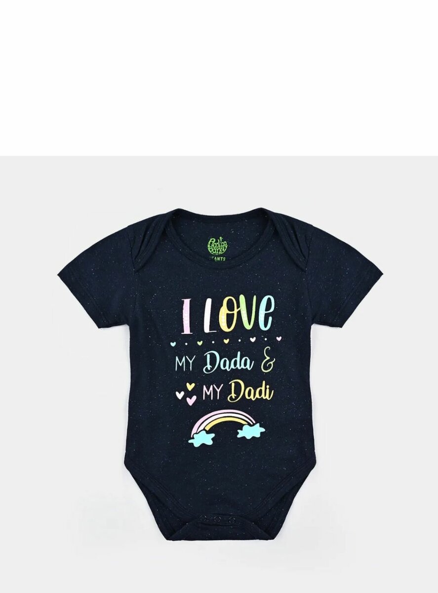 Infant (Unisex) Cotton Interlock Basic Romper Dada Dadi-NAVY