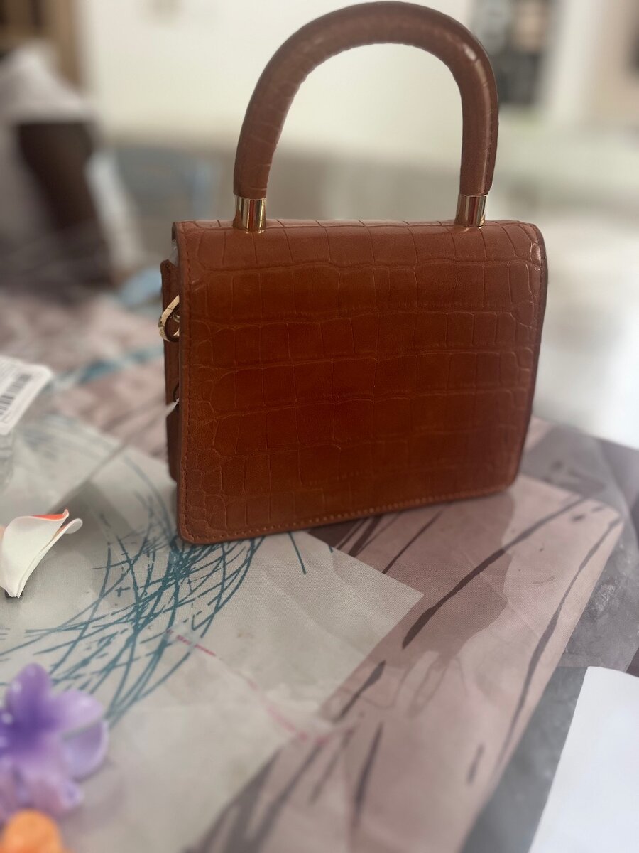 Sac à main en cuir crocodile