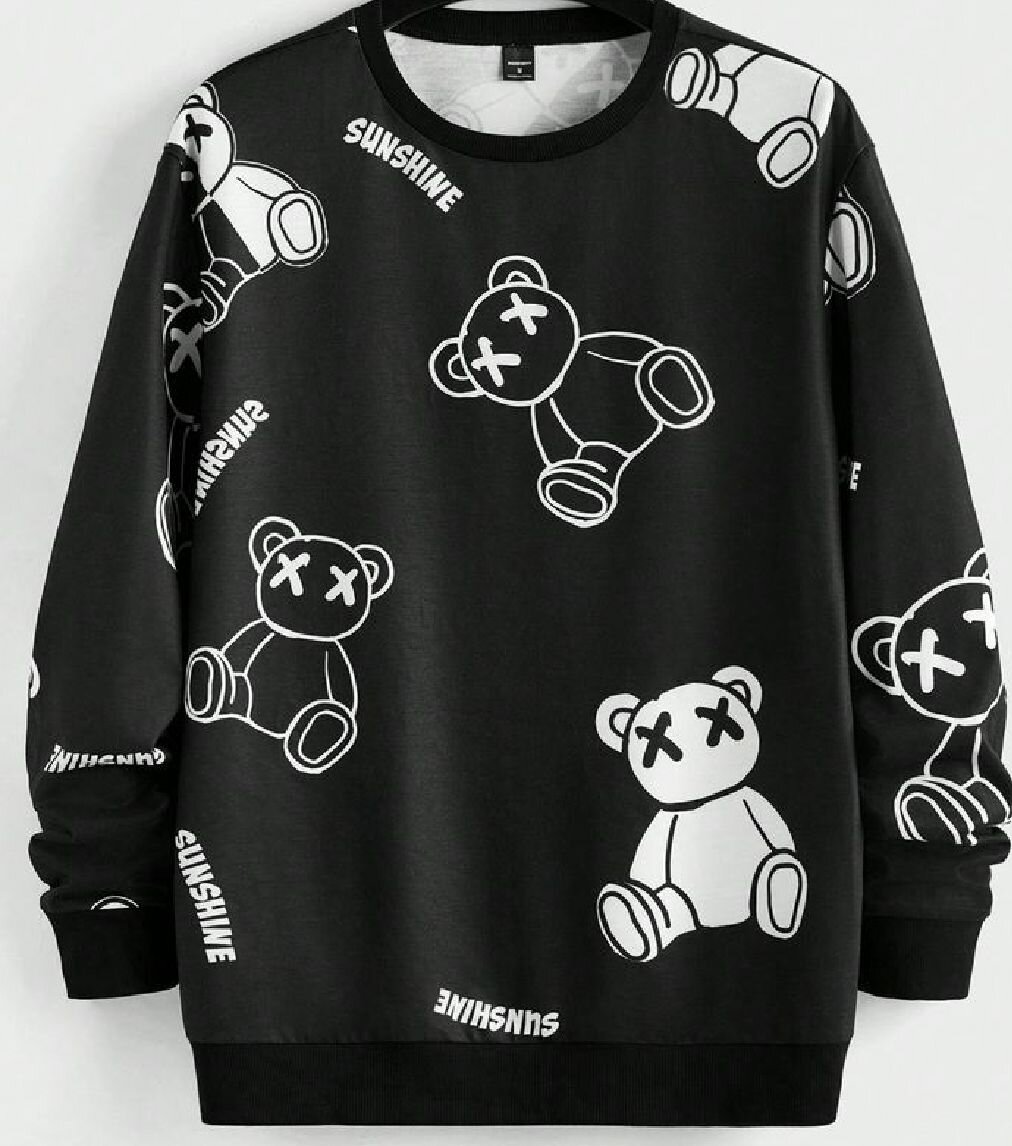 Sweat-shirt à motif ours pour hommes
