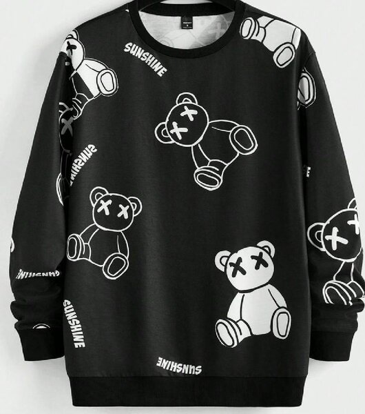 Sweat-shirt à motif ours pour hommes