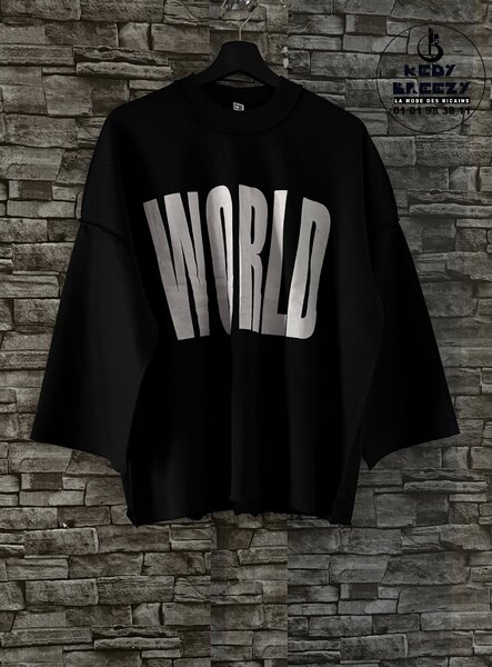 Sweatshirt oversize noir unisexe