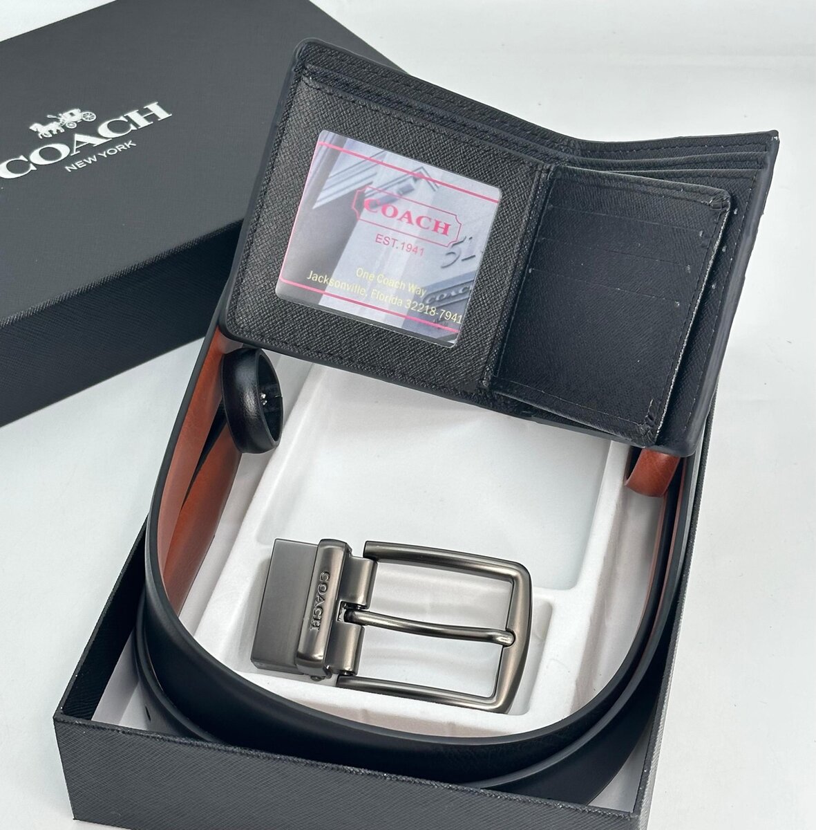 Coach Reversible Belt and Wallet Set