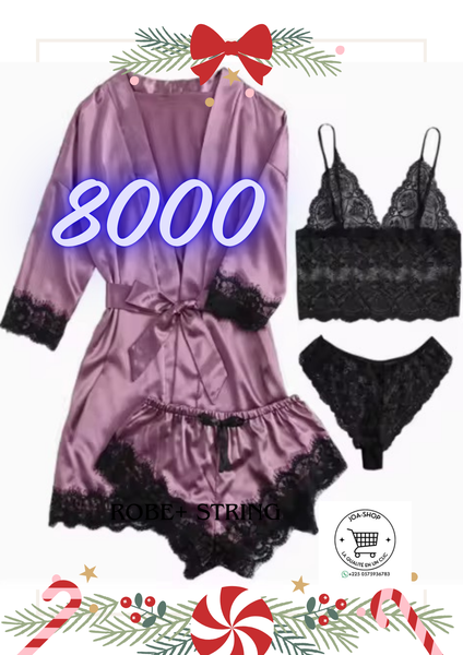 Ensemble Lingerie Satin Dentelle