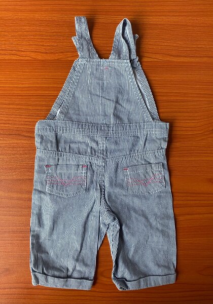 Salopette bleu à rayures enfant de 9-12mois