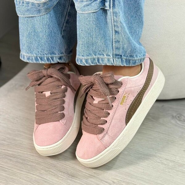 Baskets Roses en Daim