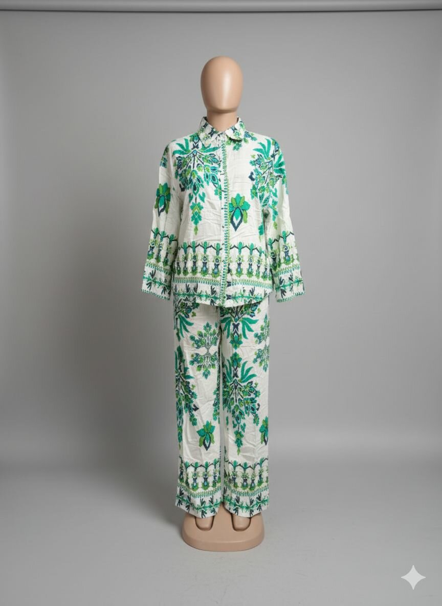 Tenue féminine chic imprimée