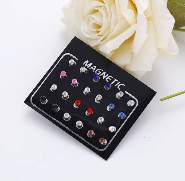 12 boucle oreilles magnétiques