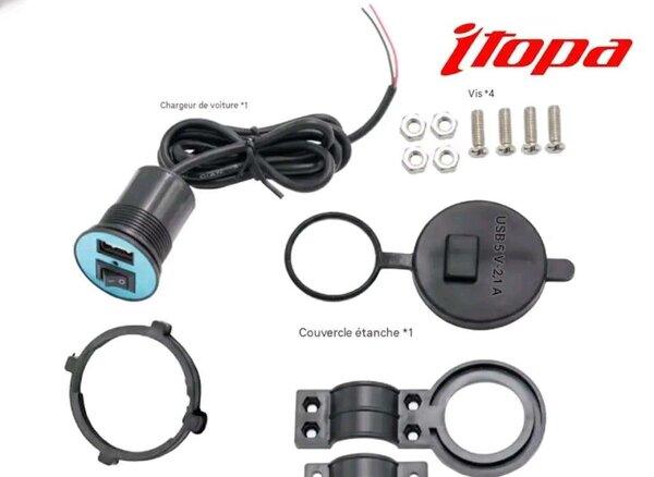 Chargeur USB Moto Étanche