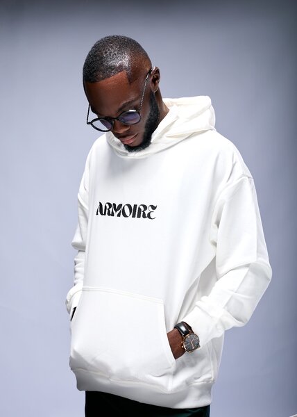 Sweat à capuche blanc homme