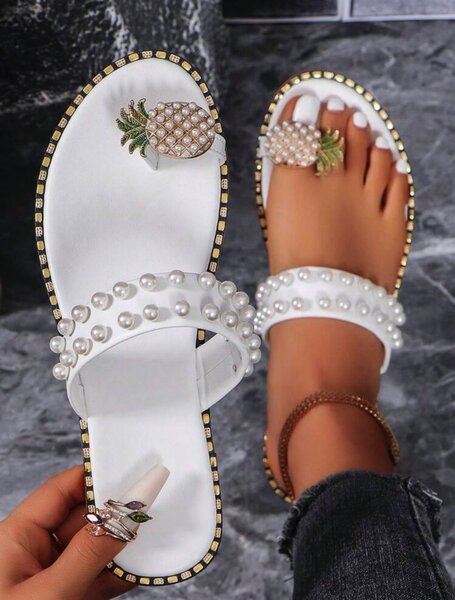 Pineapple Print Flip Flops