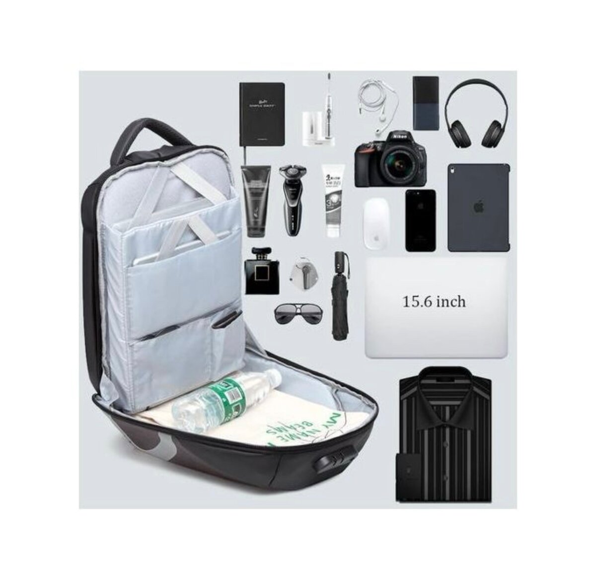 Sac à Dos Avec Zipper, Compatible PC 15 à 17 Pouces - Port U