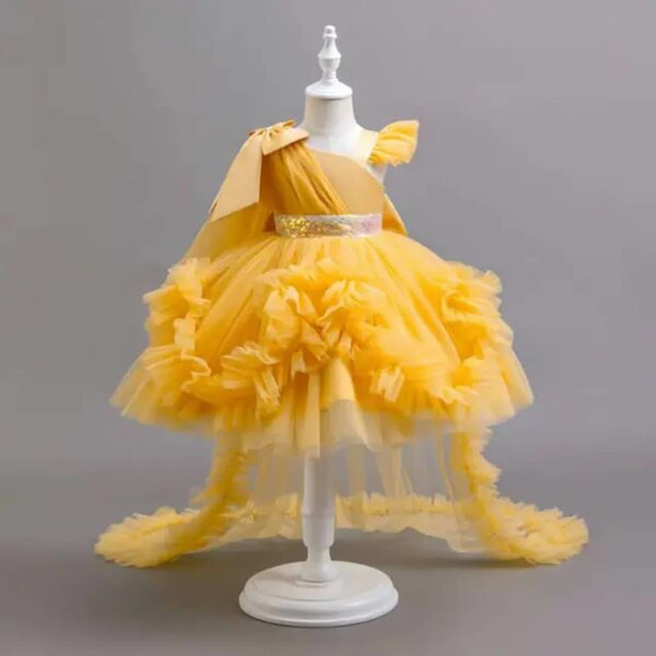 Robe de soirée enfant jaune