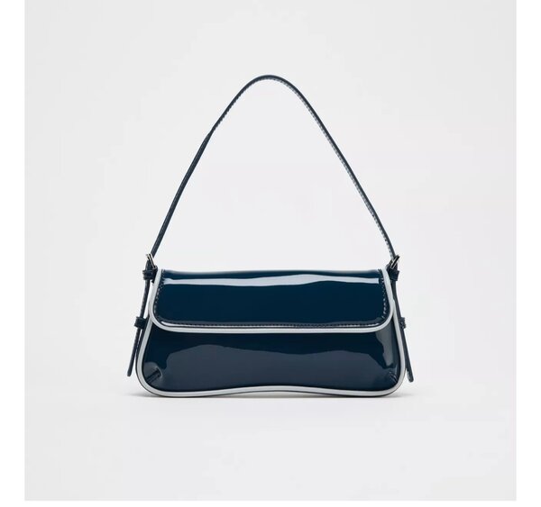 Sac à main bleu brillant ZARA