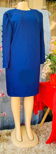 robe manche longue-bleu