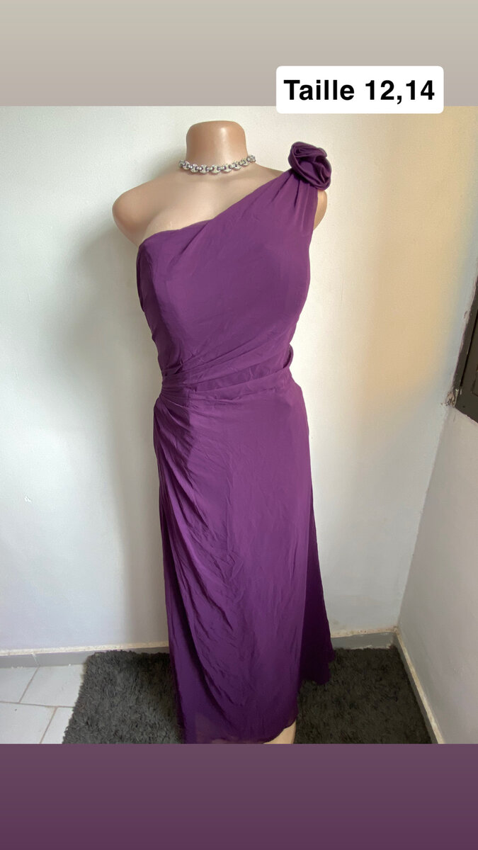 Purple One-Shoulder Dress