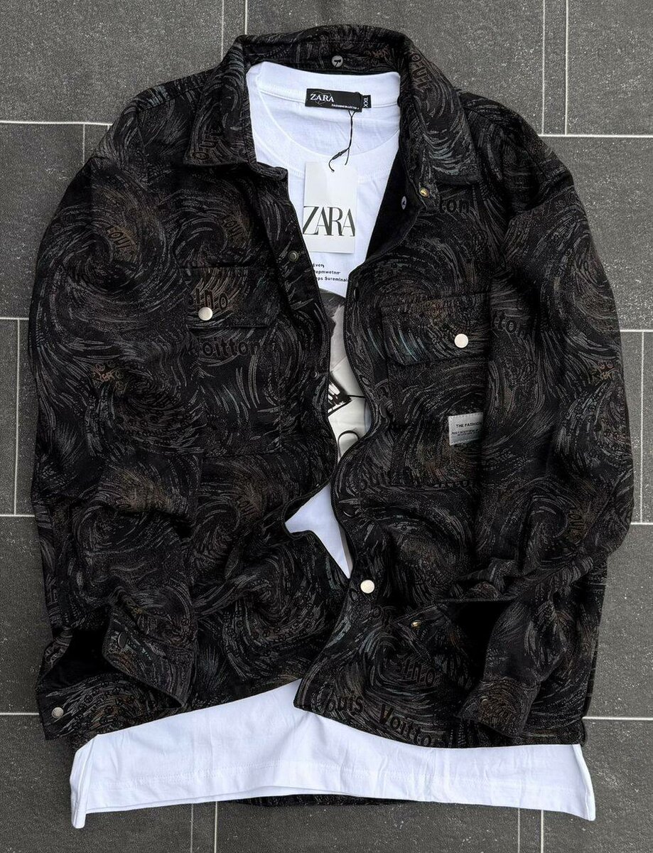 Veste en jean ZARA noire pour homme