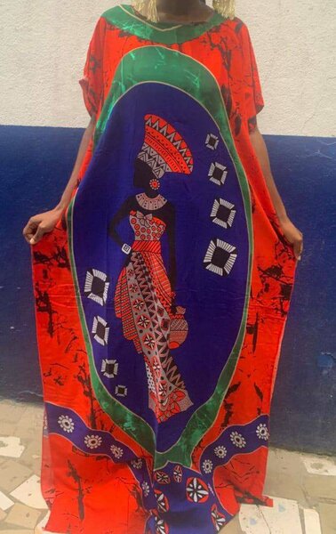 Robe longue imprimée colorée