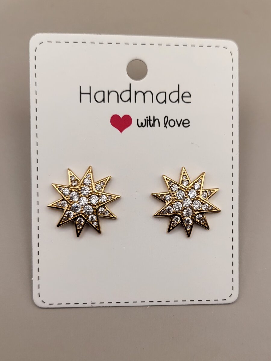 Gold plated Stat spark stud earrings