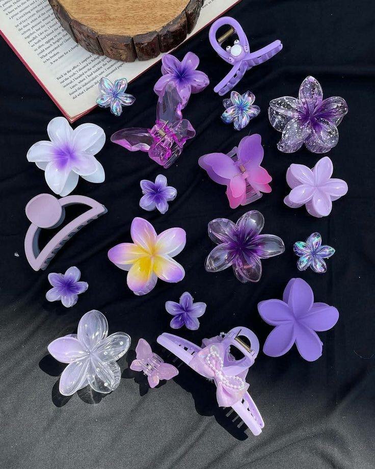 Pinces à cheveux fleurs colorées