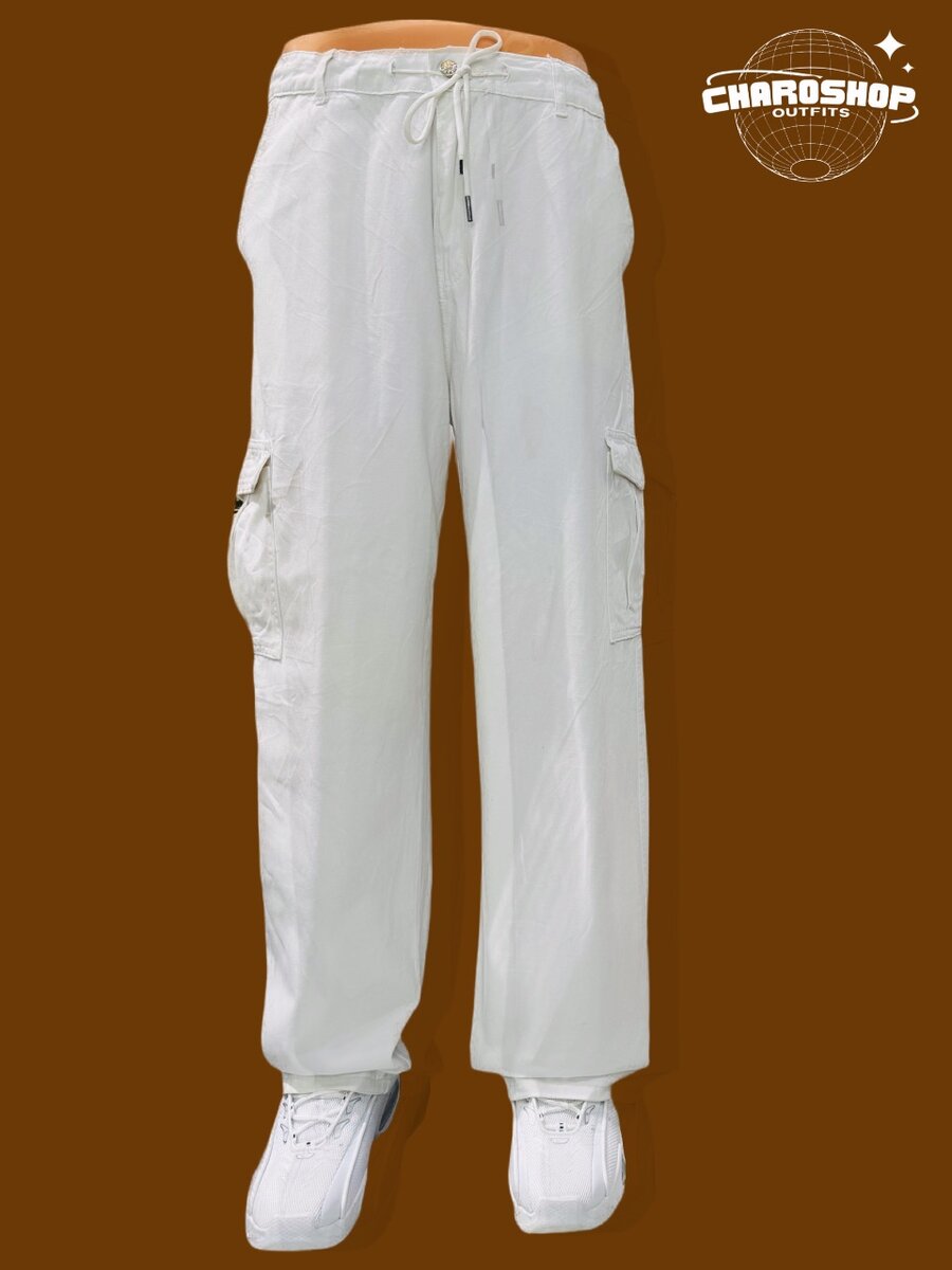 Pantalon Cargo Blanc Homme