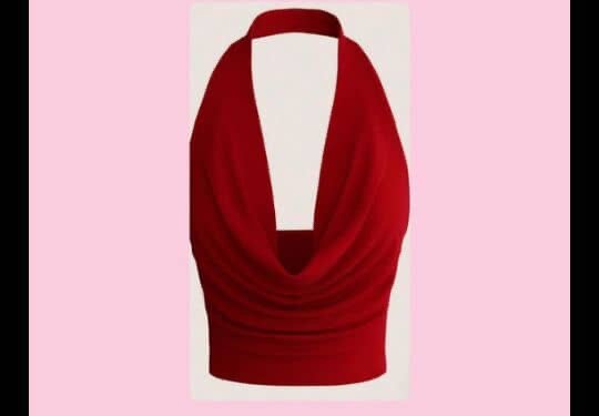 Top dos nu rouge élégant