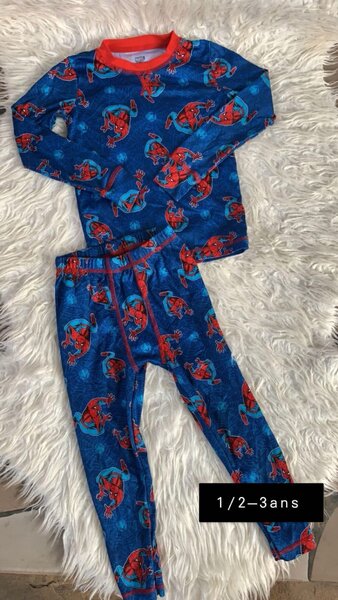 Pyjama pour garçon, avec Spiderman, bleu