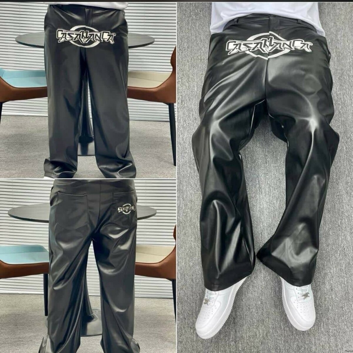 Pantalons en simili cuir homme