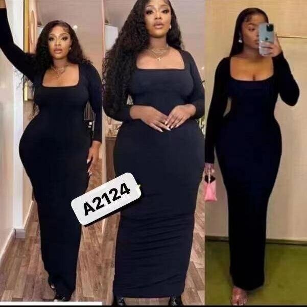 Robe longue noire moulante