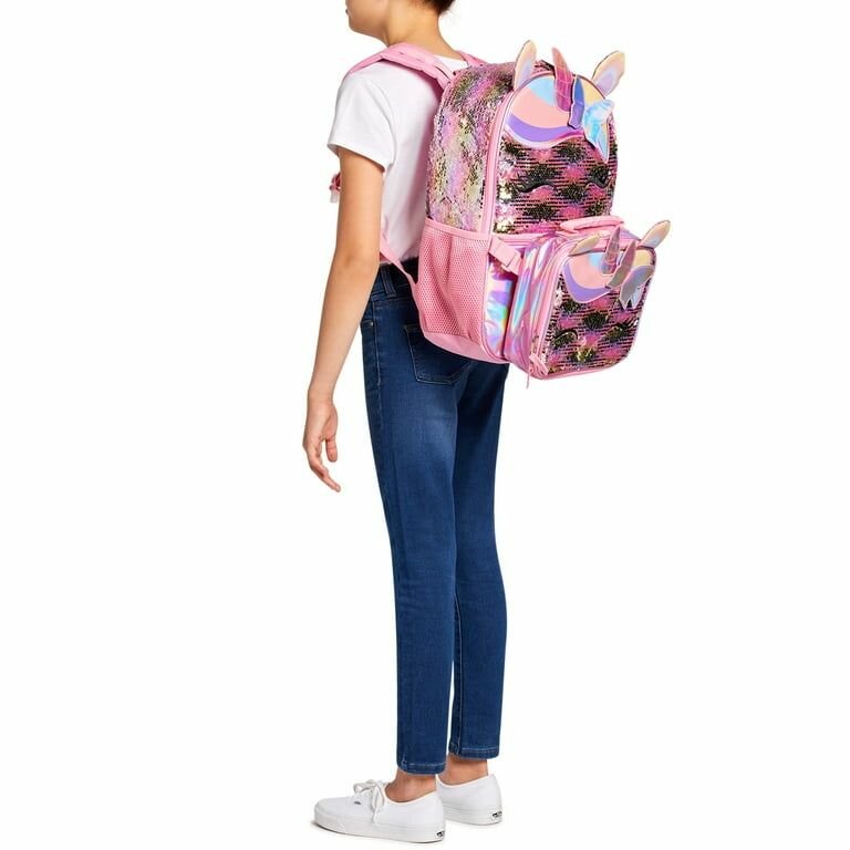 Pink unicorn 3D schoolbag