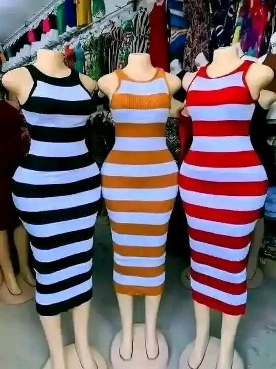 Robe longue rayée femme